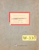 Watson-Watson Stillman, Series E, Injection Molding Machine, Instruction Manual 1946-Series E-01